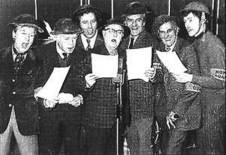 The Dad's Army Cast, not recording a radio show but instead a record, The Dad's Army March