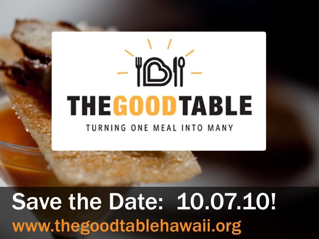Save the Date for The Good Table: October 7, 2010!