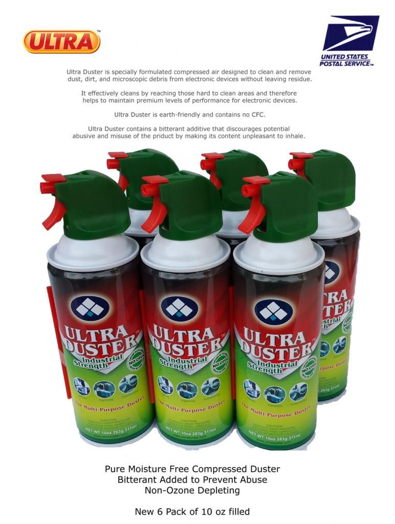 Ultra Duster Canned Air... 6 Cans... 10 oz. Fill Pure R152a...NIB