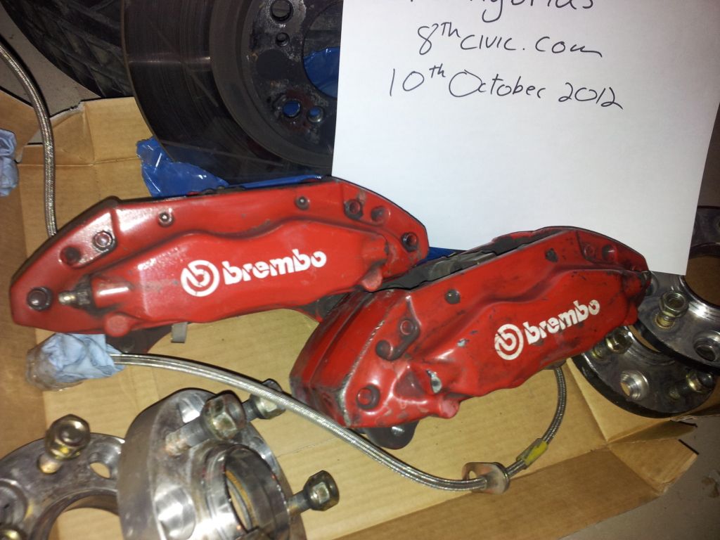Ontario DC5R Brembo Brakes, S2000 Rotors, SS Brake Lines, Spacers