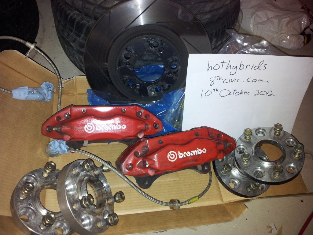 Ontario DC5R Brembo Brakes, S2000 Rotors, SS Brake Lines, Spacers