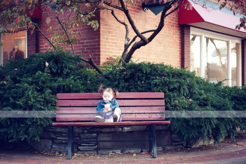 kg.leaf photography little girl bench