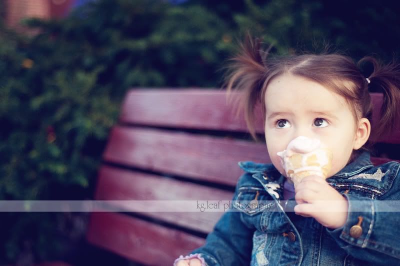 kg.leaf photography little girl ice cream face