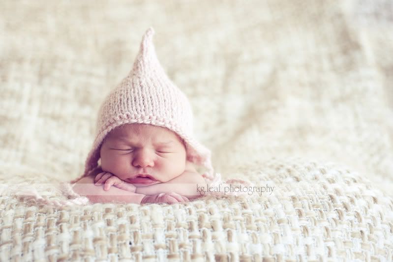 kg.leaf photography newborn baby in elf hat