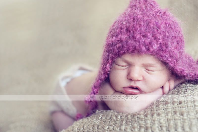 kg.leaf photography newborn baby in pink hat