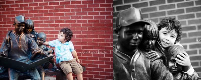 boy and statue