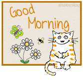 good morning kitty with daisy