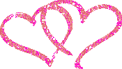 2 glittery pink heart