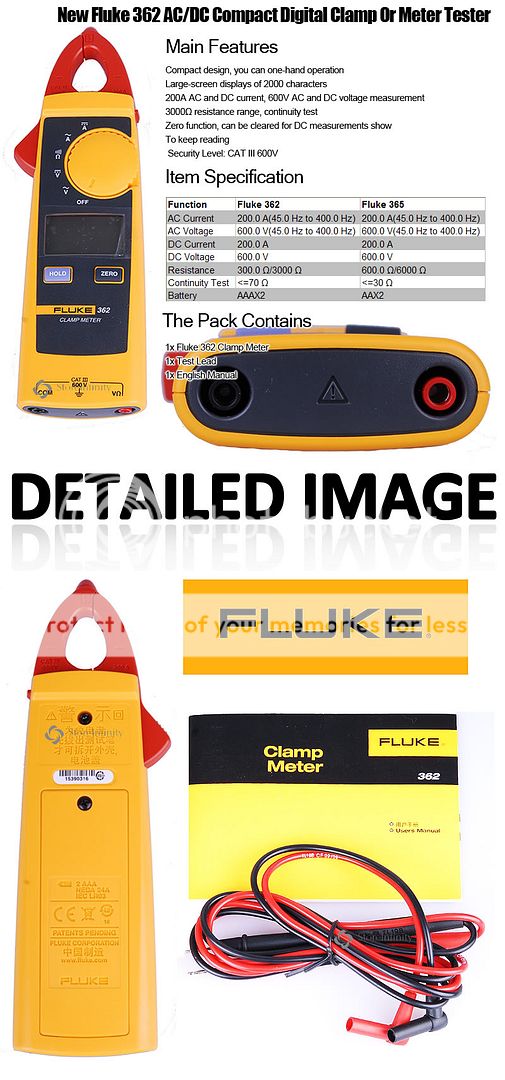 New Fluke 362 Jaw AC/DC Clamp Meter  