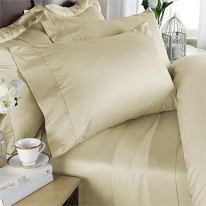 1000 TC Thread Full Ivory Egyptian Cotton Sheet Set SO  